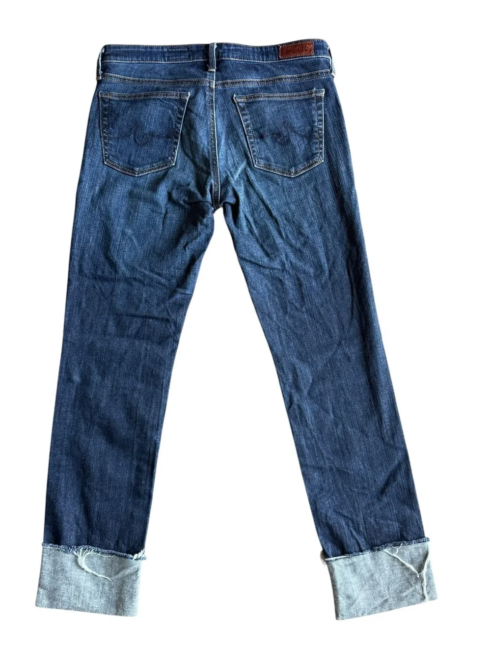 AG Adriano Goldschmied Stevie Cuffed Jeans Women’s 27 Slim Straight Crop Dark